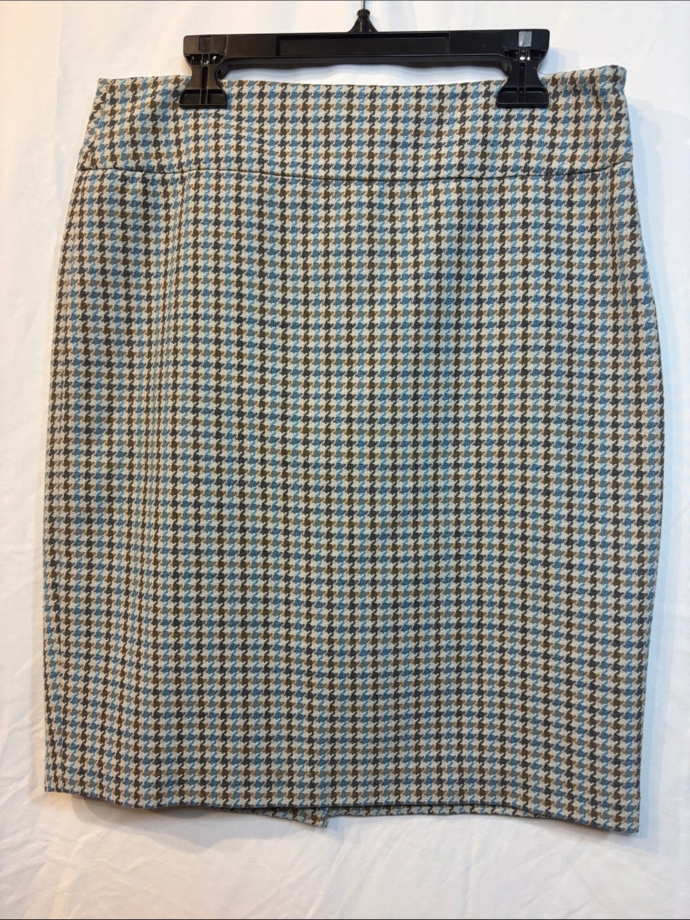The Limited Houndstooth Pencil Skirt Size 2 Blue Brown Career Office Classic